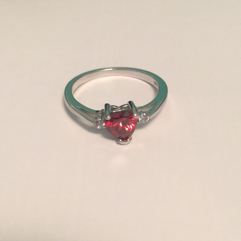 Sterling Silver, Ruby, Diamond Fashion Ring 💍❤️